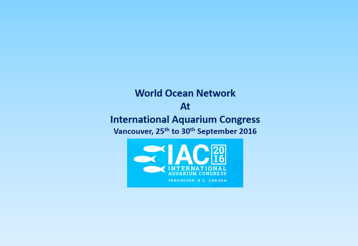 World Ocean Network at International Aquarium Congress